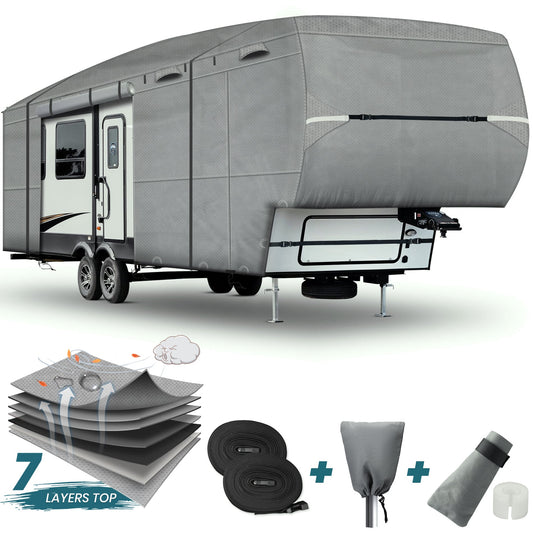 5th Wheel Fifth Trailer RV Camper Covers Gray Upgrade 7 Layers - East Captain