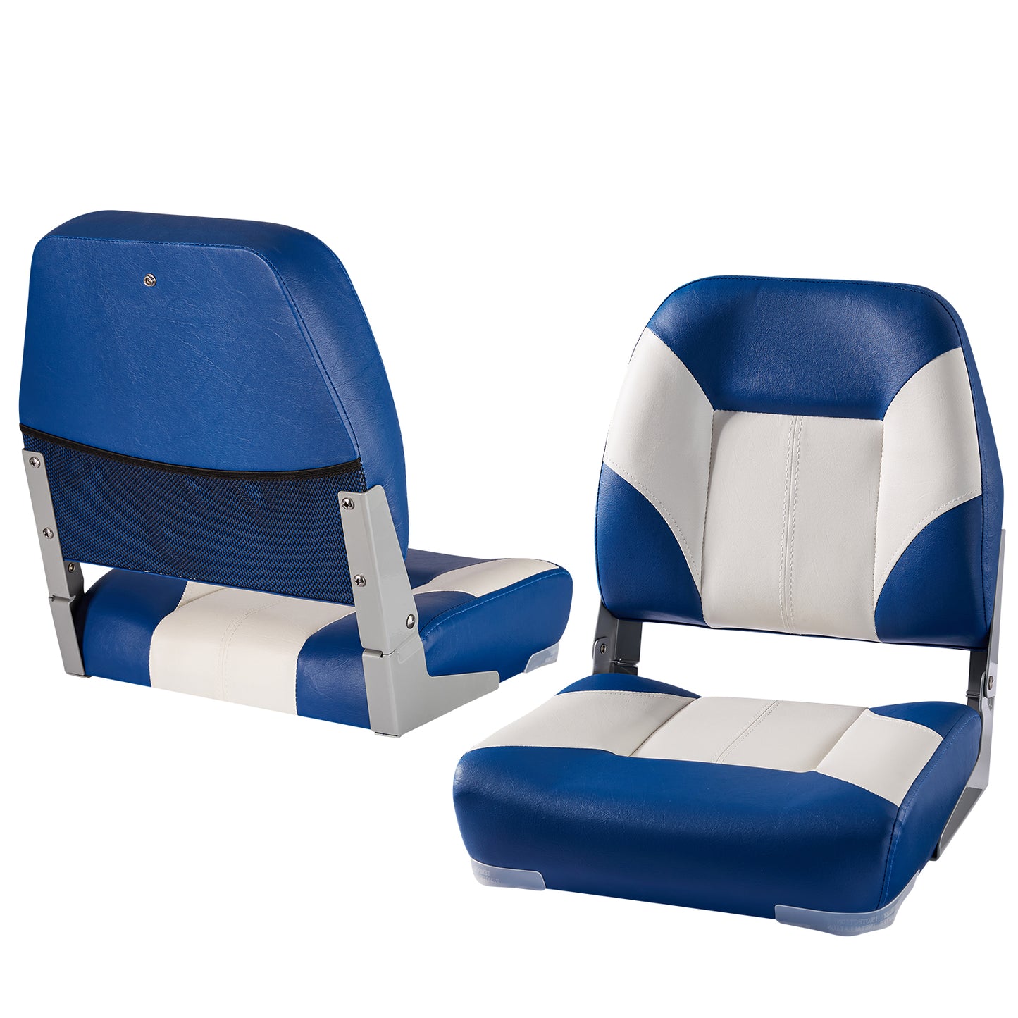 Boat Seats | Folding Boat Fishing Seats 2-Pack Seats with Storage Bag Blue