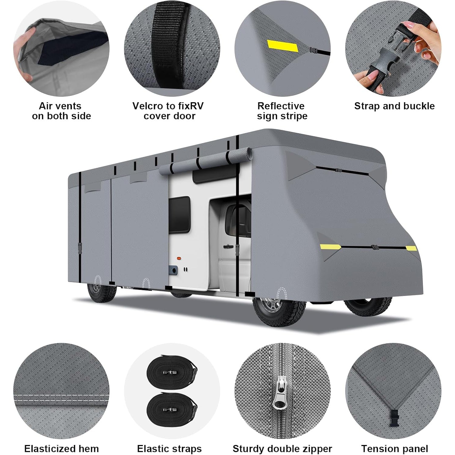 Class C Camper RV Covers Gray Upgrade 7 Layers - East Captain