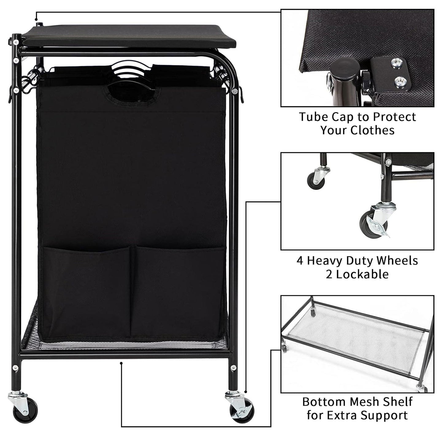 Laundry Sorter Cart with Ironing Board - East Captain