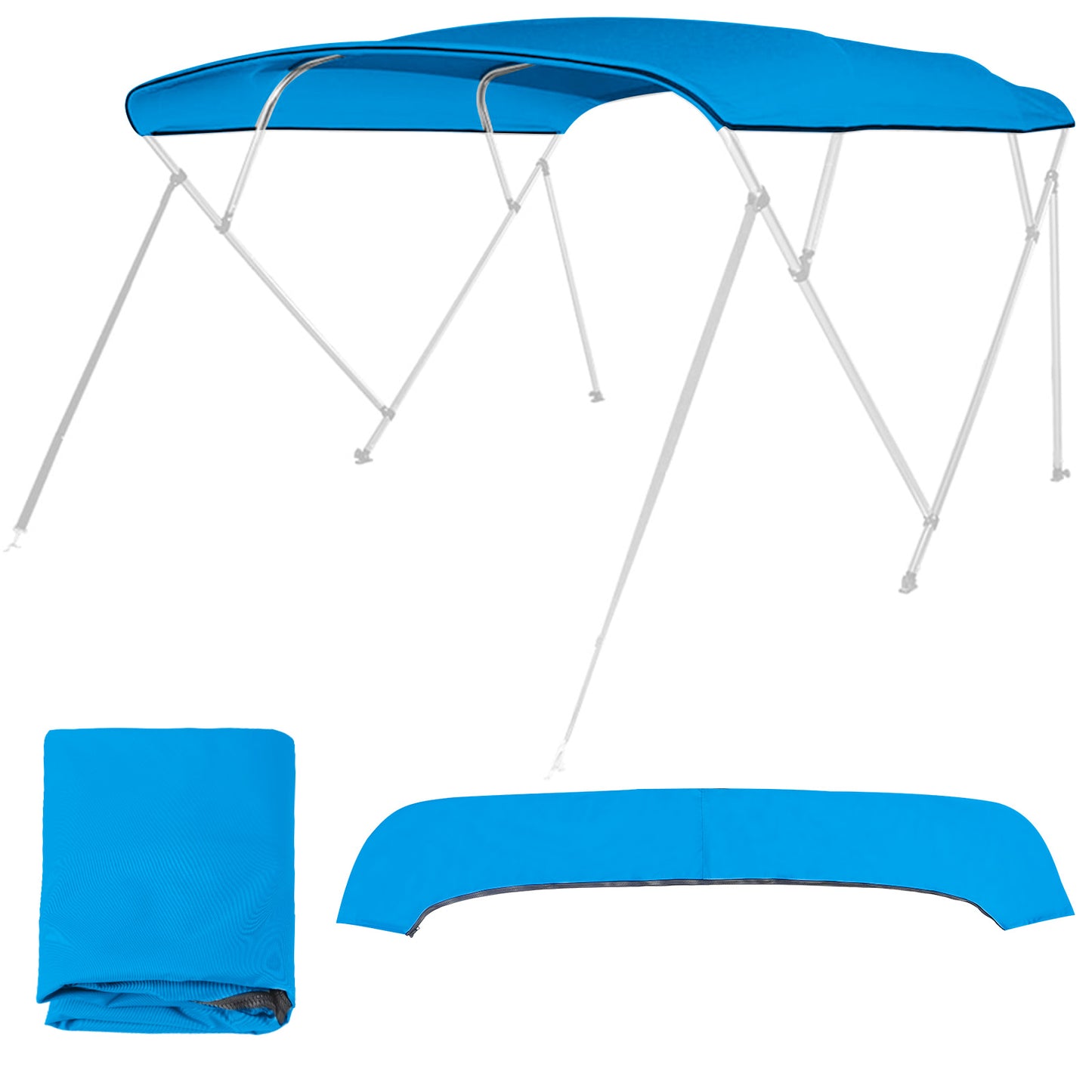 Boat Bimini Top | 4 Bow Bimini Boat Tops Replacement Canvas Cover Blue