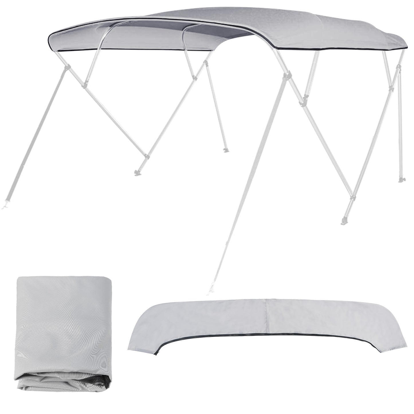 Boat Bimini Top | 4 Bow Pontoon Bimini Boat Tops Replacement Canvas Cover Gray
