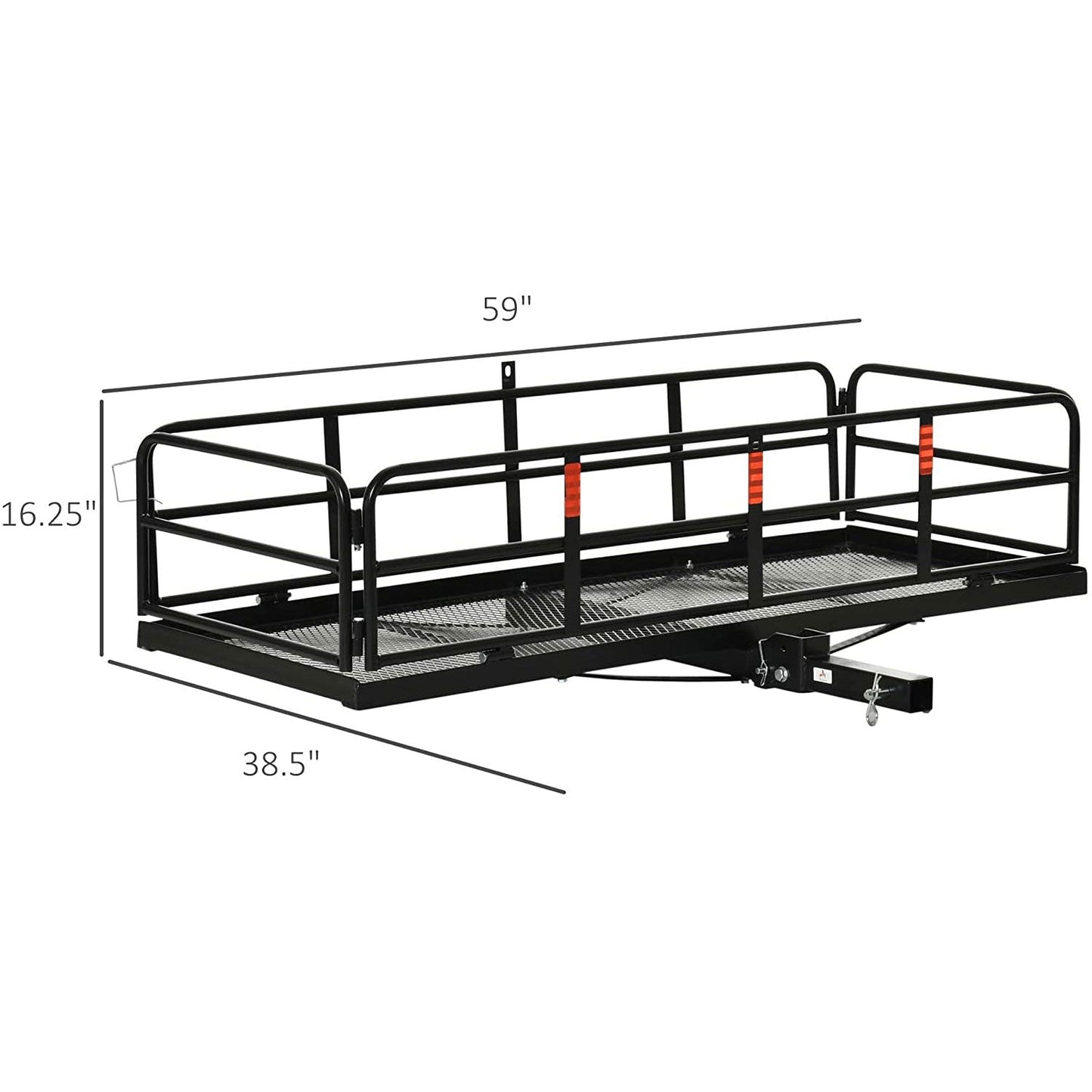 Folding Cargo Carrier Rack Hitch Mount Cargo Basket High - East Captain