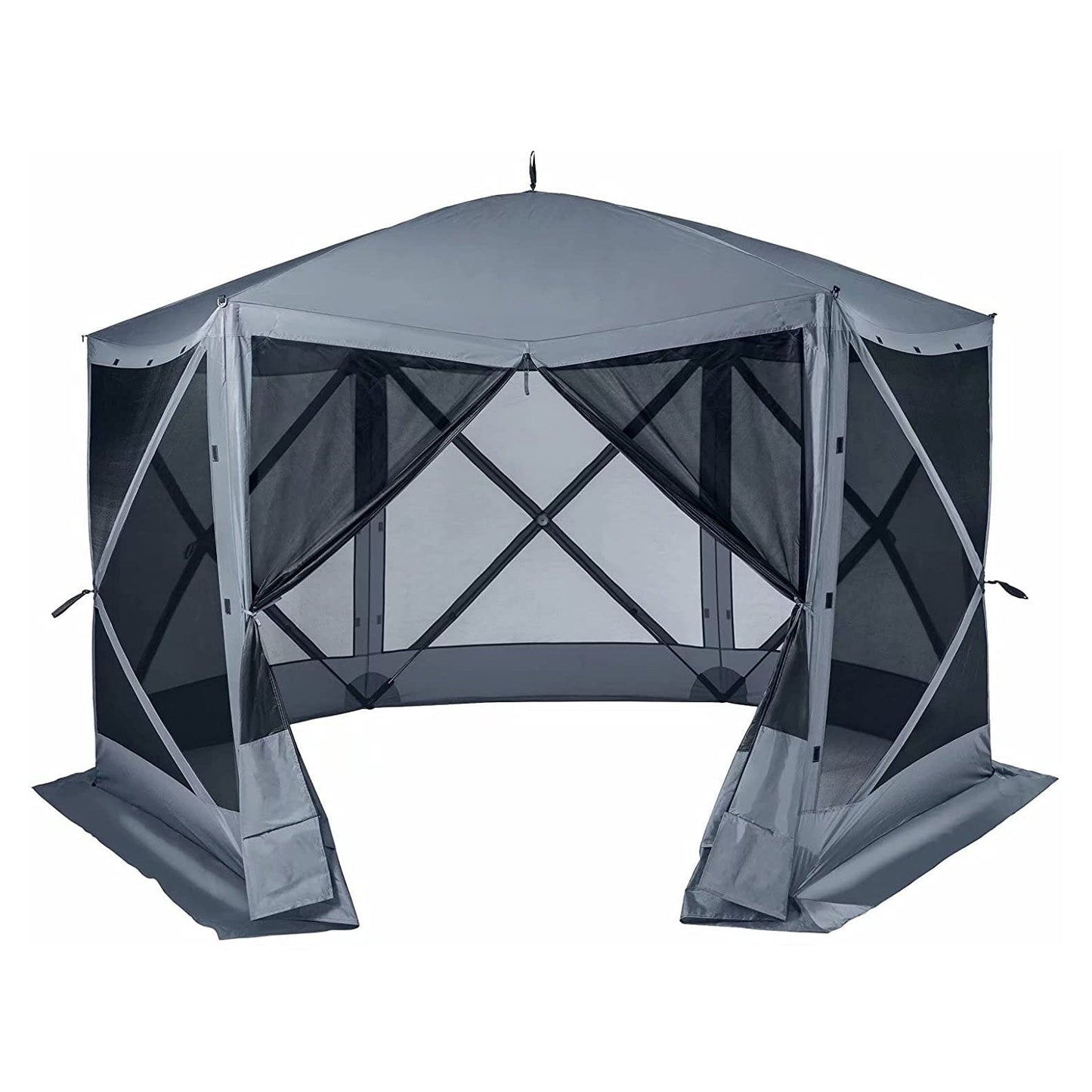 12’ x 12’ Gazebo Canopy Tent Protable Camping Instant Screen House Brown - East Captain