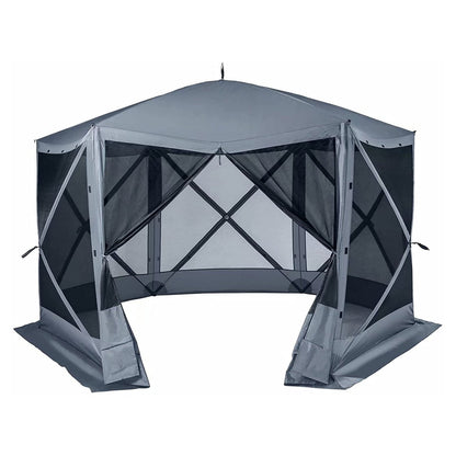 12’ x 12’ Gazebo Canopy Tent Protable Camping Instant Screen House Brown - East Captain