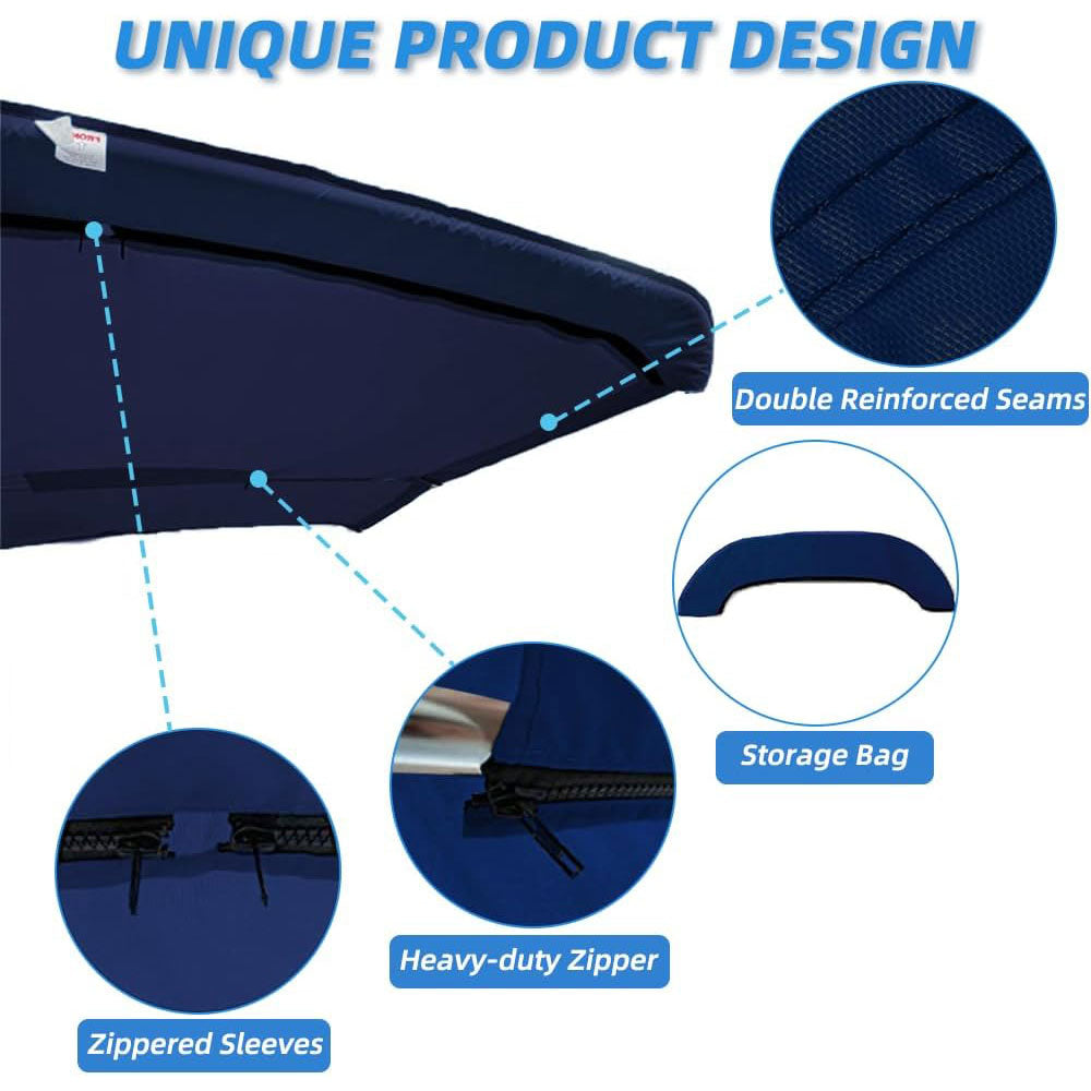 4 Bow Bimini Top Replacement Canvas | Pontoon Boats Bimini Top Navy
