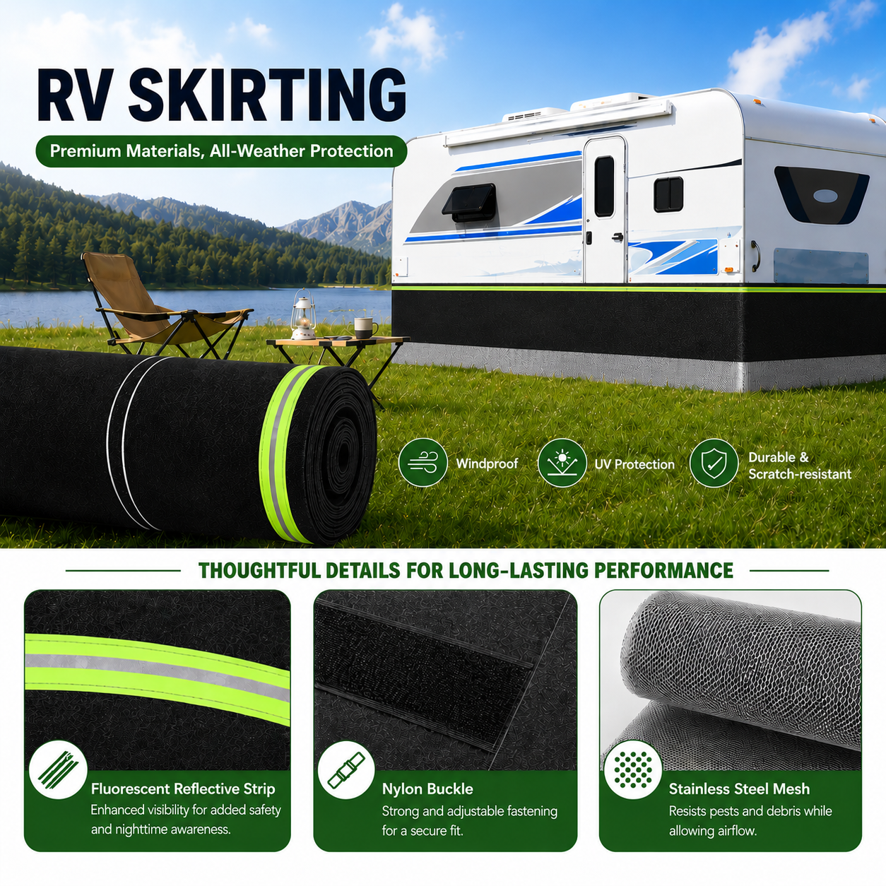 RV Skirting for 5th Wheels Travel Trailers RV Camper | East Captain