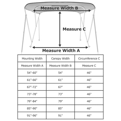 3 Bow Bimini Tops Replacement Canvas Cover (Canvas Only) Gray - East Captain