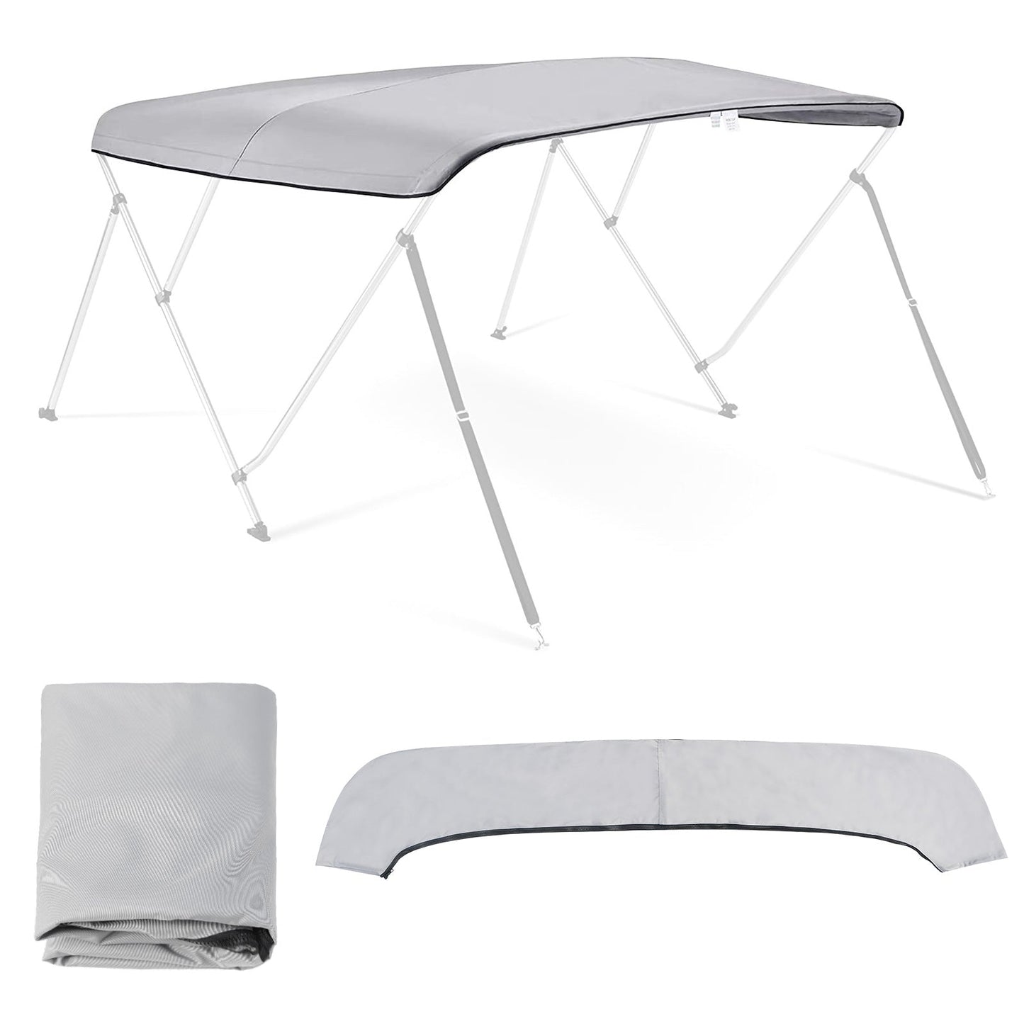 3 Bow Bimini Tops Replacement Canvas Cover (Canvas Only) Gray - East Captain