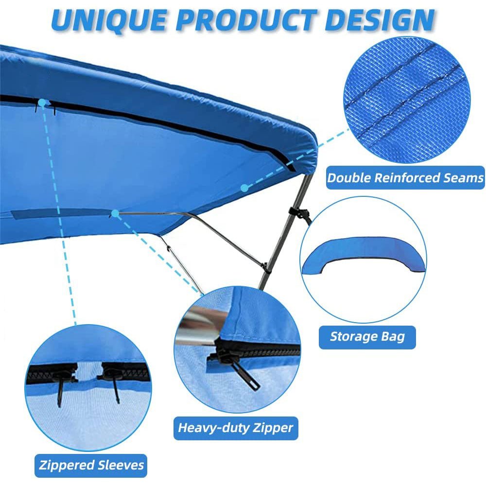4 Bow Bimini Tops Replacement Canvas Cover (Canvas Only) Blue - East Captain