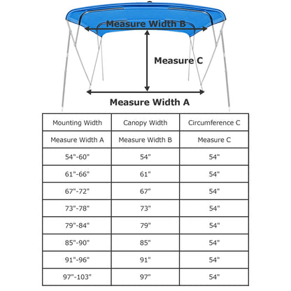 4 Bow Bimini Tops Replacement Canvas Cover (Canvas Only) Blue - East Captain