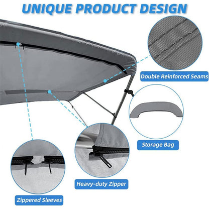4 Bow Bimini Tops Replacement Canvas Cover (Canvas Only) Gray - East Captain