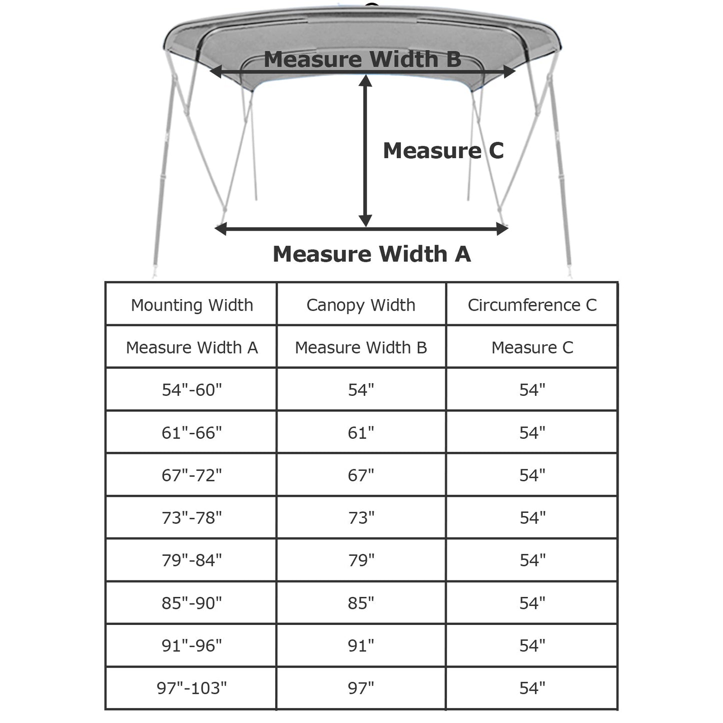 4 Bow Bimini Tops Replacement Canvas Cover (Canvas Only) Gray - East Captain