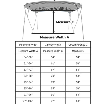 4 Bow Bimini Tops Replacement Canvas Cover (Canvas Only) Gray - East Captain