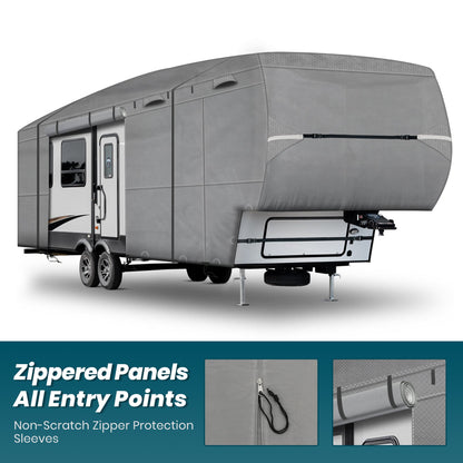 5th Wheel Fifth Trailer RV Camper Covers Gray Upgrade 7 Layers - East Captain
