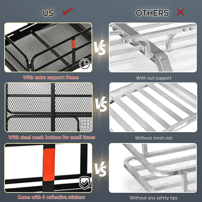 Folding Cargo Carrier Rack Hitch Mount Cargo Basket High - East Captain