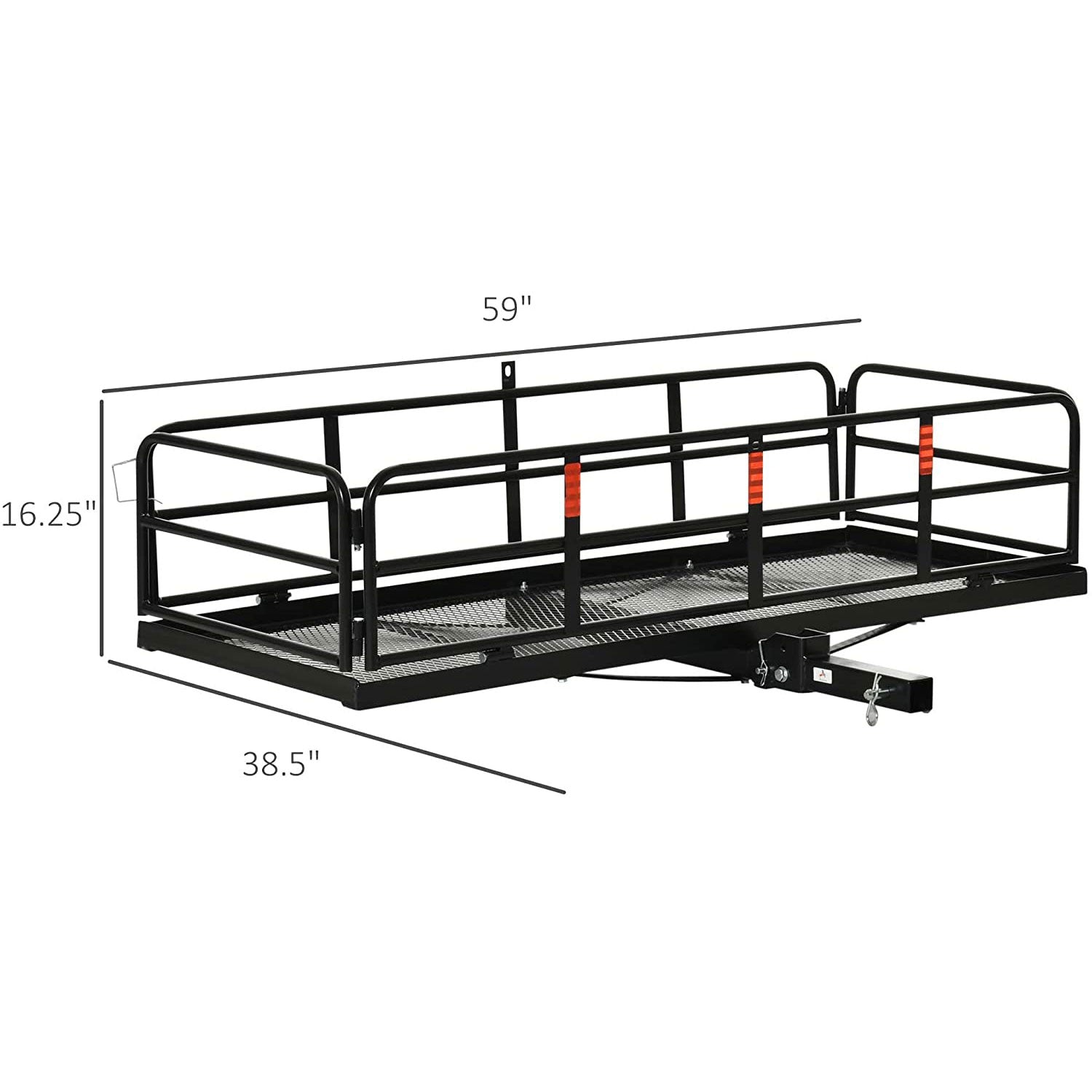Folding Cargo Carrier Rack Hitch Mount Cargo Basket High - East Captain