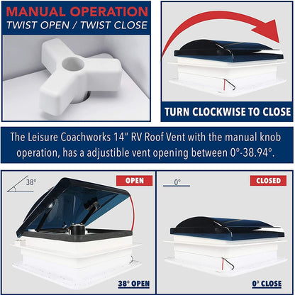 RV Roof Vent Fan 11" x 11" - East Captain