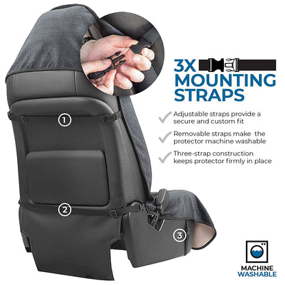 Washable Car Seat Towel Cover with Pocket Gray - East Captain